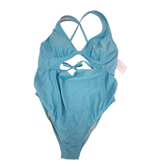 Isabel Other - Isabel Maternity Blue Cutout One Piece Swimsuit - Large